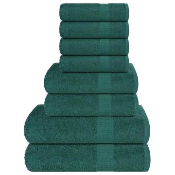  8 Piece Towel Set Apple Green 360 gsm 100% Cotton