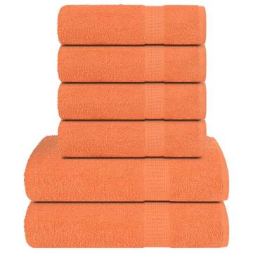  6 Piece Towel Set Orange 360 gsm 100% Cotton