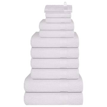  12 Piece Towel Set White 360 gsm 100% Cotton