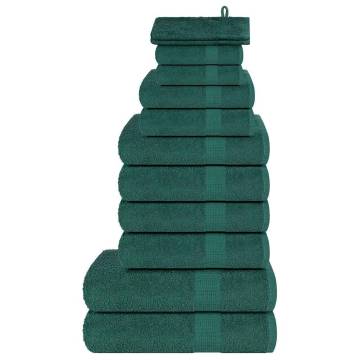  12 Piece Towel Set Apple Green 360 gsm 100% Cotton