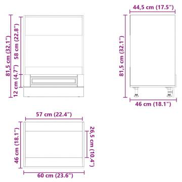  Oven Cabinet Porto White Engineered Wood