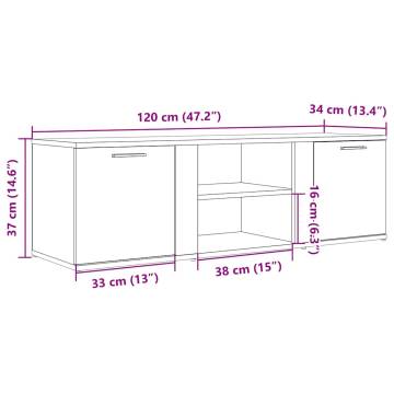  TV Cabinet Old Wood 120x34x37 cm Engineered Wood