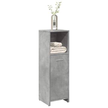  Bathroom Cabinet Concrete Grey 30x30x95 cm Engineered Wood