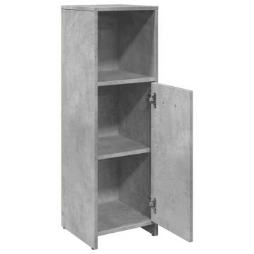  Bathroom Cabinet Concrete Grey 30x30x95 cm Engineered Wood