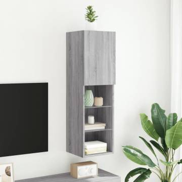 TV Cabinet with LED Lights Grey Sonoma 30.5x30x102 cm