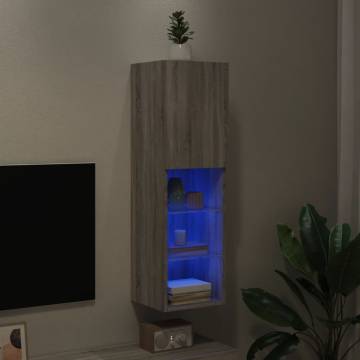 TV Cabinet with LED Lights Grey Sonoma 30.5x30x102 cm