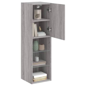 TV Cabinet with LED Lights Grey Sonoma 30.5x30x102 cm