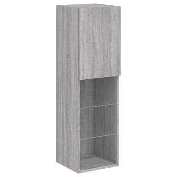 TV Cabinet with LED Lights Grey Sonoma 30.5x30x102 cm