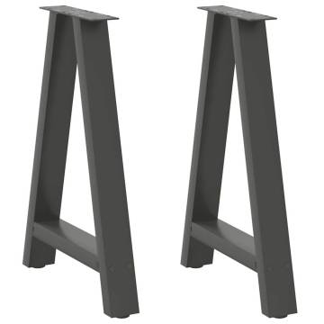  Coffee Table Legs A-Shaped 2 pcs Anthracite 60x(72-73) cm Steel