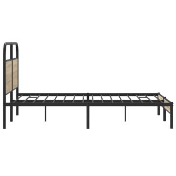  Bed Frame Without Mattress 135x190 cm Smoked Oak Engineered Wood