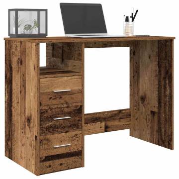  Desk Old Wood 102x76x50 cm Engineered Wood