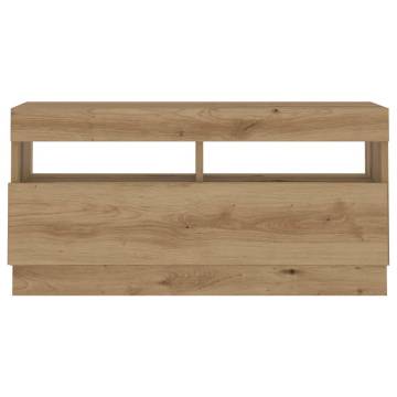  TV Cabinet with LED Lights Artisan Oak 180x35x40 cm Engineered Wood