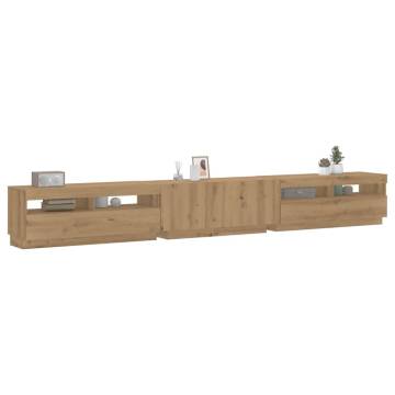  TV Cabinet with LED Lights Artisan Oak 300x35x40 cm Engineered Wood