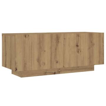  TV Cabinet with LED Lights Artisan Oak 300x35x40 cm Engineered Wood