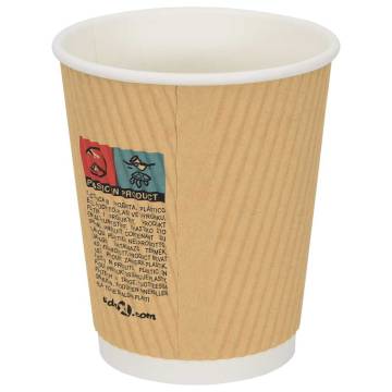  Paper Coffee Cups 500 pcs 8oz 200ml Brown