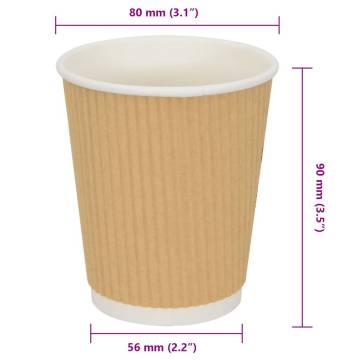  Paper Coffee Cups 500 pcs 8oz 200ml Brown