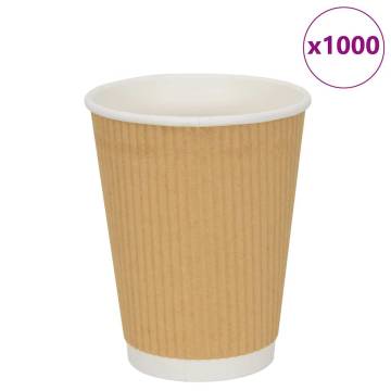  Paper Coffee Cups 500 pcs 12oz 300ml Brown