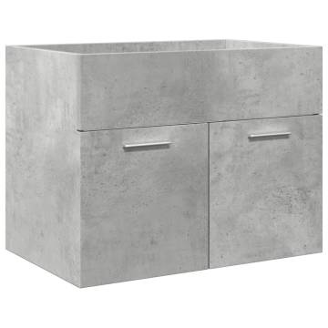  3 Piece Bathroom Furniture Set Concrete Grey Engineered Wood