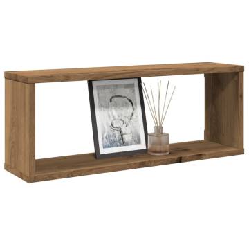  Wall Cube Shelves 2 pcs Artisan Oak 60x15x23 cm Engineered Wood