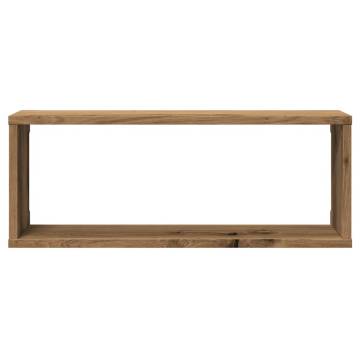  Wall Cube Shelves 2 pcs Artisan Oak 60x15x23 cm Engineered Wood