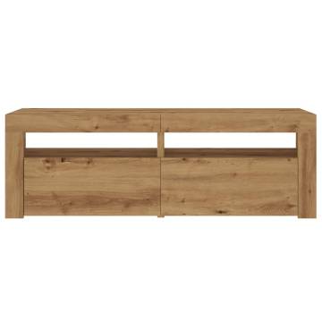  TV Cabinet with LED Lights Artisan Oak 120x35x40 cm Engineered Wood