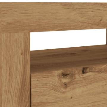  TV Cabinet with LED Lights Artisan Oak 120x35x40 cm Engineered Wood