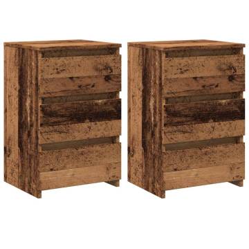  Bedside Cabinets 2 pcs Old Wood 40x35x62.5 cm Engineered Wood