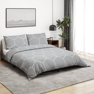 Duvet Cover Set Grey 240x220 cm Cotton