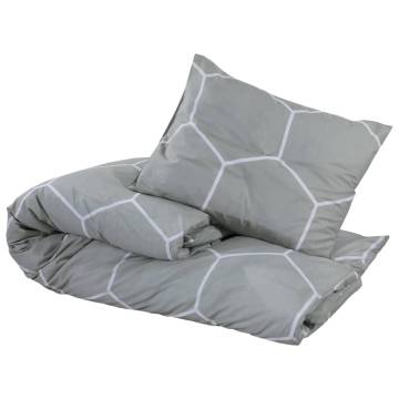 Duvet Cover Set Grey 240x220 cm Cotton