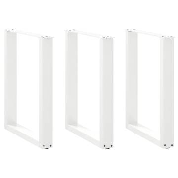  Coffee Table Legs U-Shaped 3 pcs White 70x(72-73) cm Steel