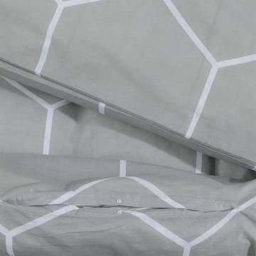 Duvet Cover Set Grey 240x220 cm Cotton