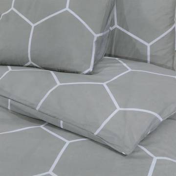 Duvet Cover Set Grey 240x220 cm Cotton