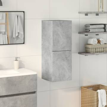  Bathroom Hanging Cabinet Concrete Grey 30x30x80 cm Engineered Wood