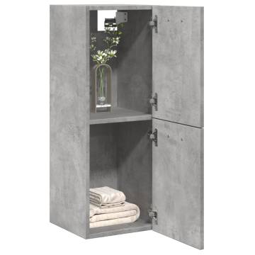  Bathroom Hanging Cabinet Concrete Grey 30x30x80 cm Engineered Wood