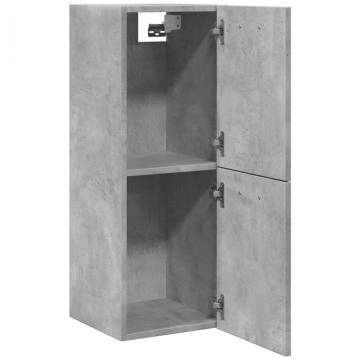  Bathroom Hanging Cabinet Concrete Grey 30x30x80 cm Engineered Wood