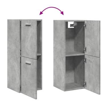  Bathroom Hanging Cabinet Concrete Grey 30x30x80 cm Engineered Wood