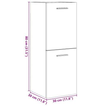  Bathroom Hanging Cabinet Concrete Grey 30x30x80 cm Engineered Wood