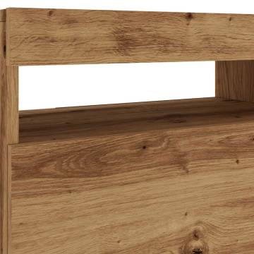  TV Cabinet with LED Lights Artisan Oak 120x35x40 cm Engineered Wood