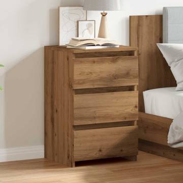  Bedside Cabinet Artisan Oak 40x35x62.5 cm Engineered Wood