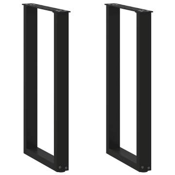  Coffee Table Legs U-Shaped 2 pcs Black 28x(72-73) cm Steel