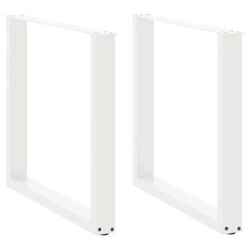  Coffee Table Legs U-Shaped 2 pcs White 80x(72-73) cm Steel