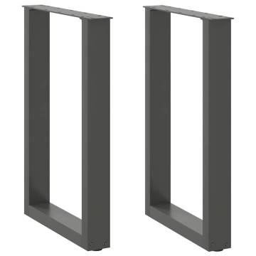  Coffee Table Legs U-Shaped 2 pcs Anthracite 50x(72-73) cm Steel