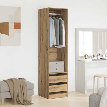  Wardrobe Artisan Oak 50x50x200 cm Engineered Wood