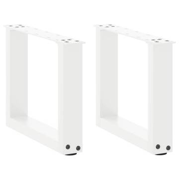  Coffee Table Legs U-Shaped 2 pcs White 30x(30-31) cm Steel