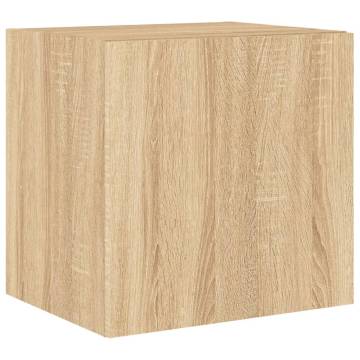 TV Wall Cabinets with LED Lights 2 pcs Sonoma Oak 40.5x35x40 cm