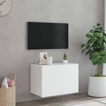 TV Wall Cabinet with LED Lights White 60x35x41 cm