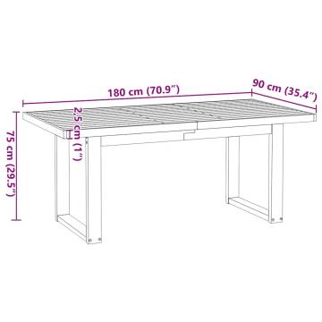  Dining Table NOAIN U-Shaped Legs 180x90x75 cm Solid Wood Pine