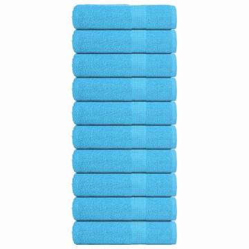  Bath Towels 10 pcs Turquoise 100x150 cm 360 gsm 100% Cotton