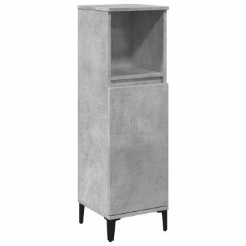  Bathroom Cabinet Concrete Grey 30x30x100 cm Engineered Wood