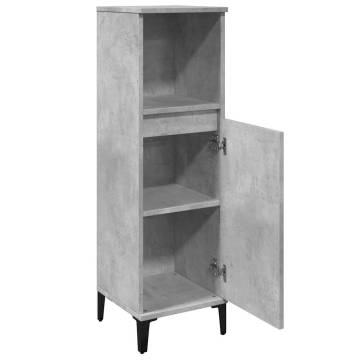  Bathroom Cabinet Concrete Grey 30x30x100 cm Engineered Wood